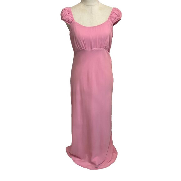 Ambercrombie & Fitch Dresses & Skirts - Ambercrombie & Fitch Pink Formal Dress Size Large Y2K Cap Sleeves Lined